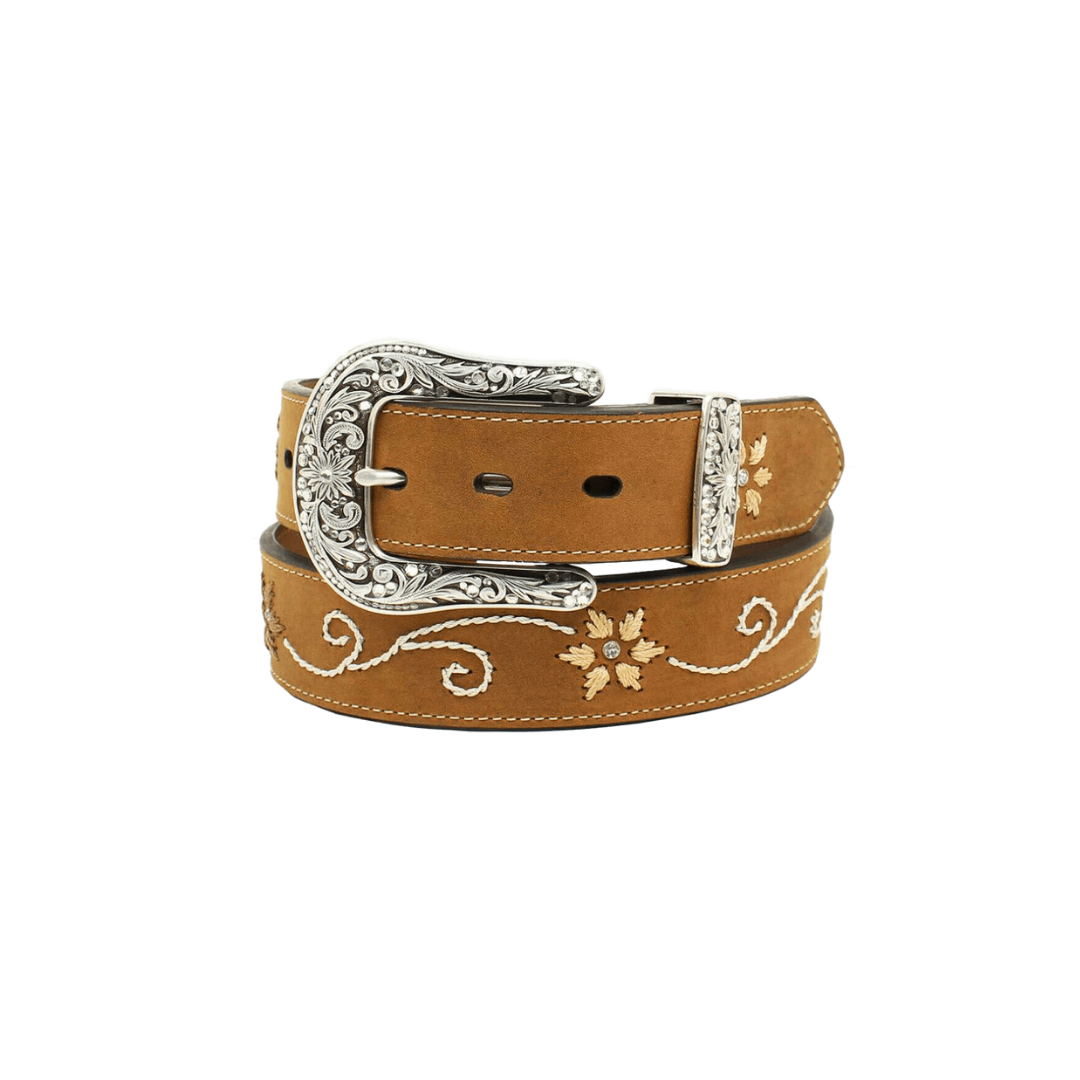 Nocona Women's Floral Leather Brown Belt