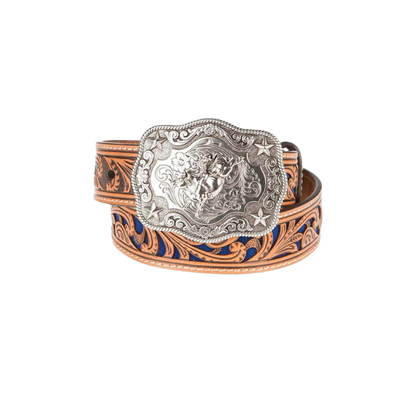 Nocona Youth Boy's Inlay Scroll Brown Belt