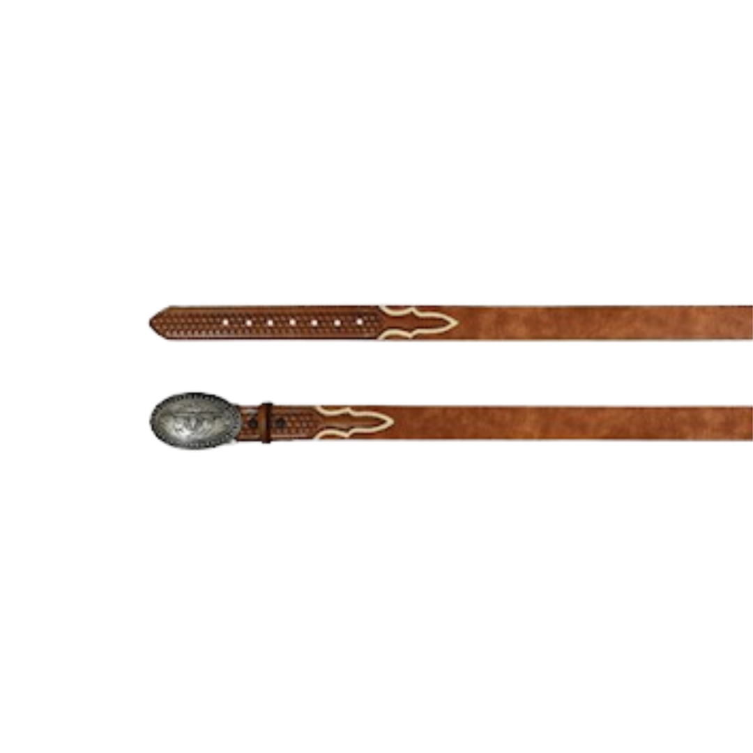 Trenditions Youth Boy's Basketweave Tooled Brown Belt