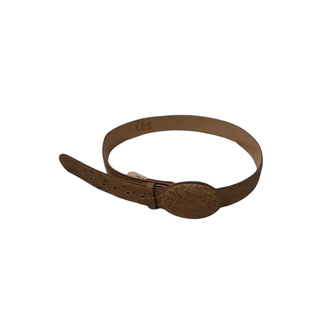 Jaime Cerrillo Men's Ostrich Brown Belt