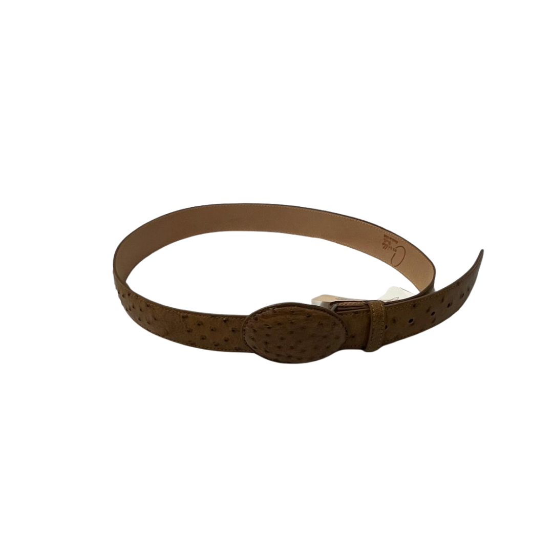Jaime Cerrillo Men's Ostrich Tan Belt
