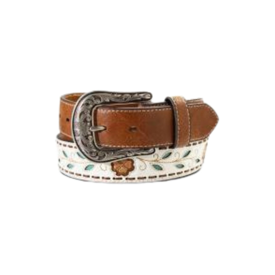 Ariat Women's Floral Inlay Western Brown Belt