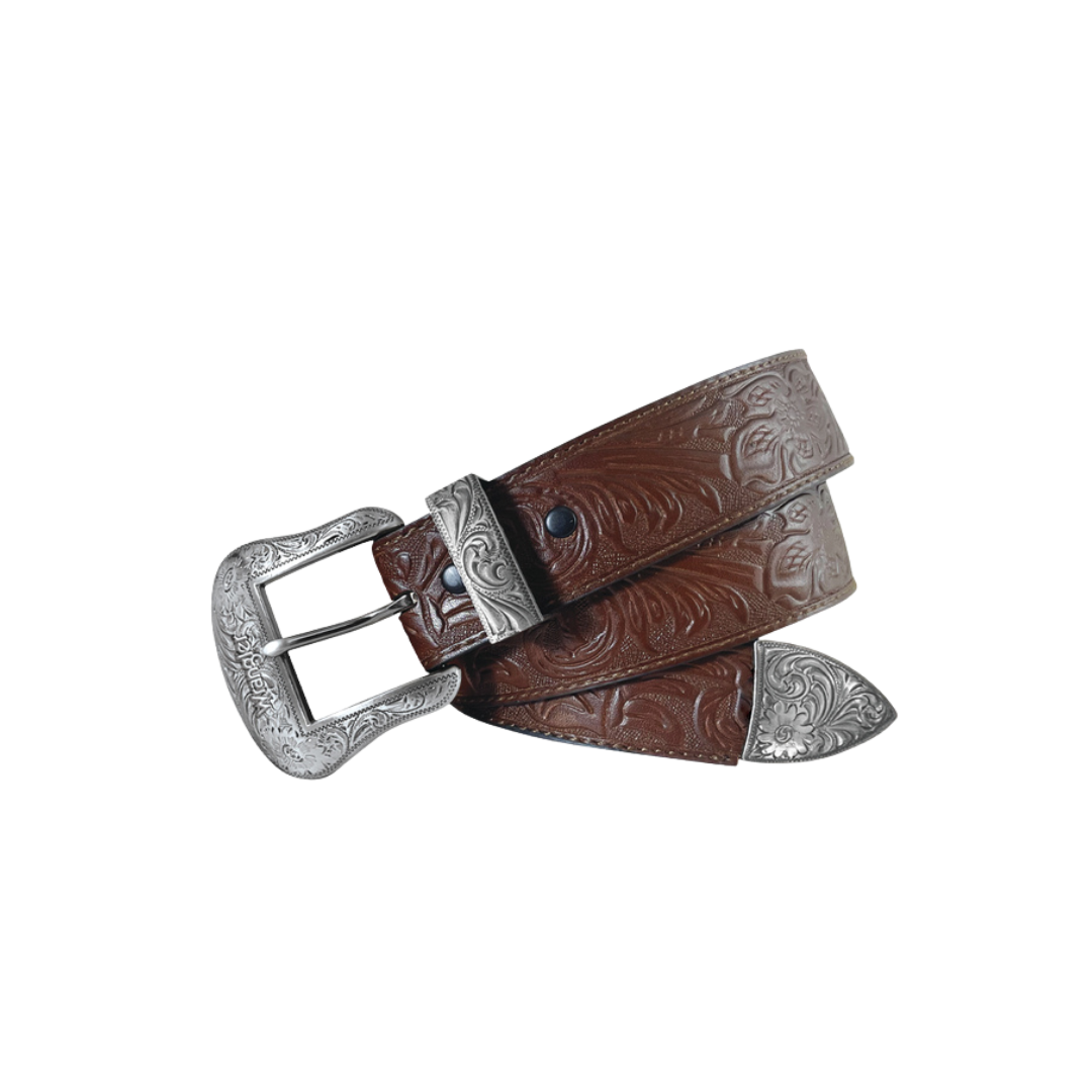 Wrangler Women's Floral Leather Brown Belt