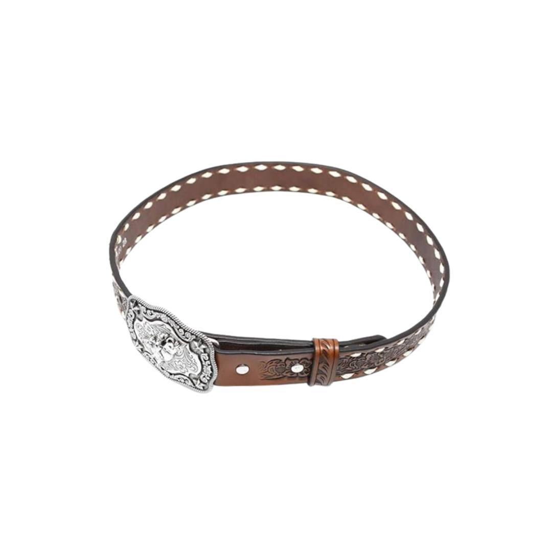 Nocona Youth Boy's Floral Bull Rider Brown Belt
