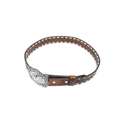 Nocona Youth Boy's Floral Bull Rider Brown Belt