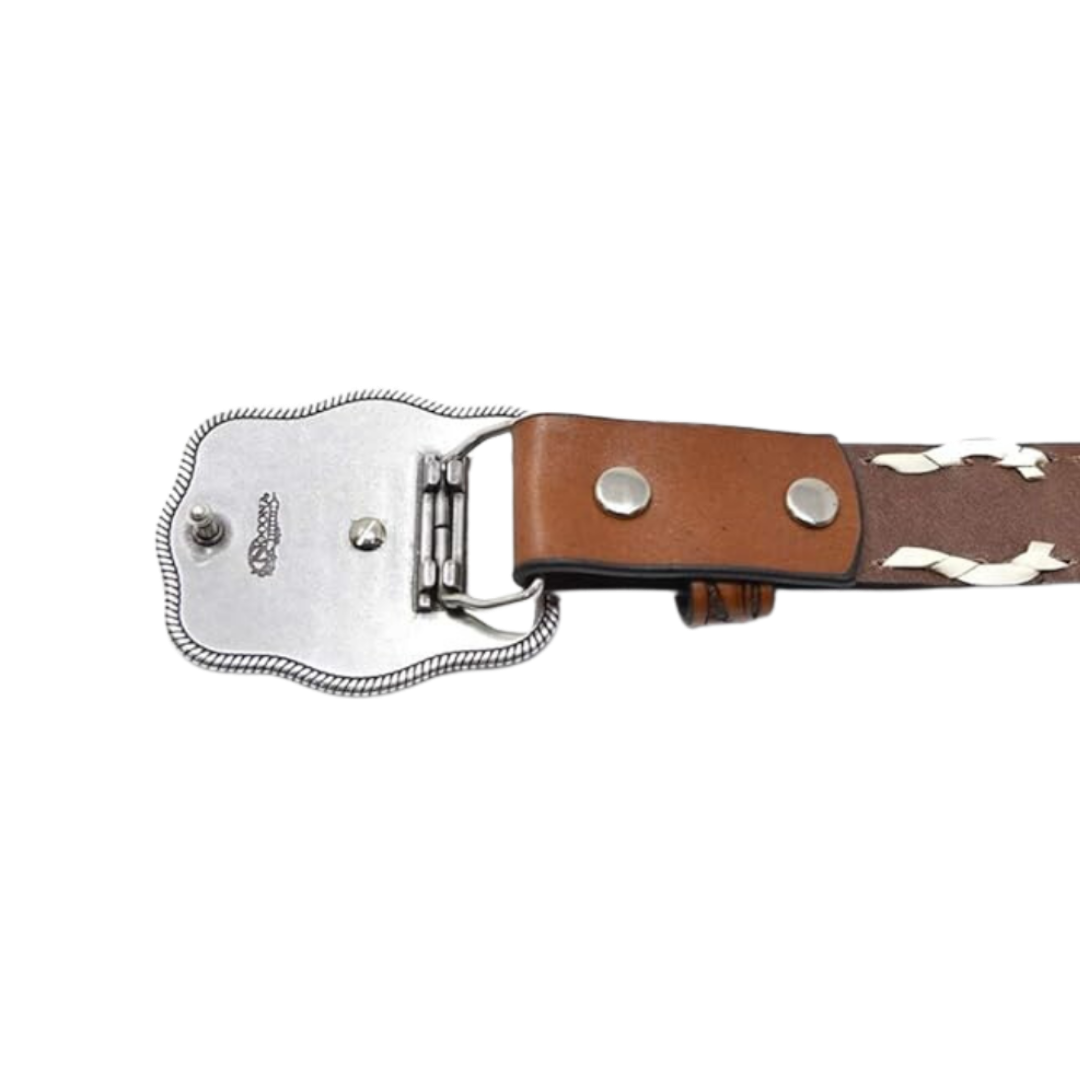 Nocona Youth Boy's Floral Bull Rider Brown Belt