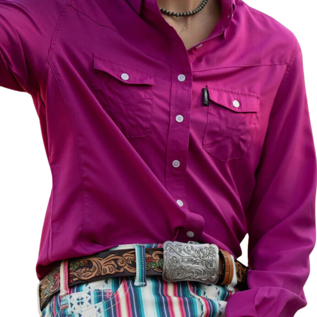 Hooey Women's Senorita Cactus Filigree Brown Fuchsia Green Belt