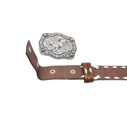 Nocona Youth Boy's Floral Bull Rider Brown Belt