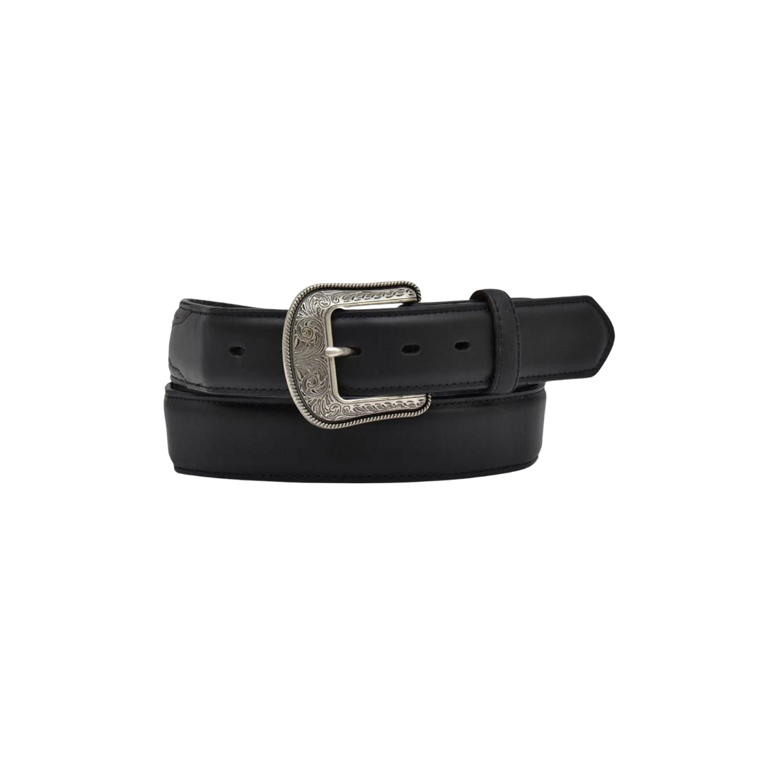 3D Men's Waxy Grain Leather Black Belt