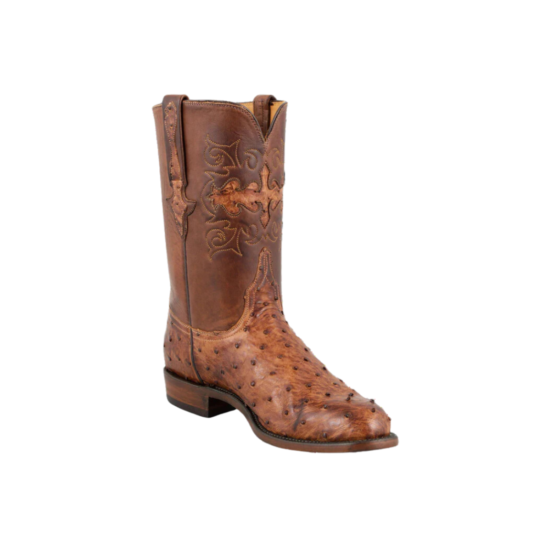 Lucchese Men's Full Quill Ostrich Roper Boots