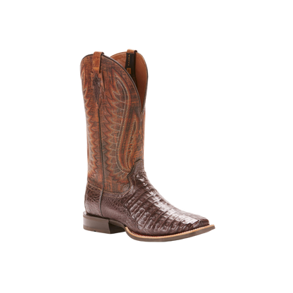 Ariat Men's Double Down Caiman Belly Wide Brown Boots