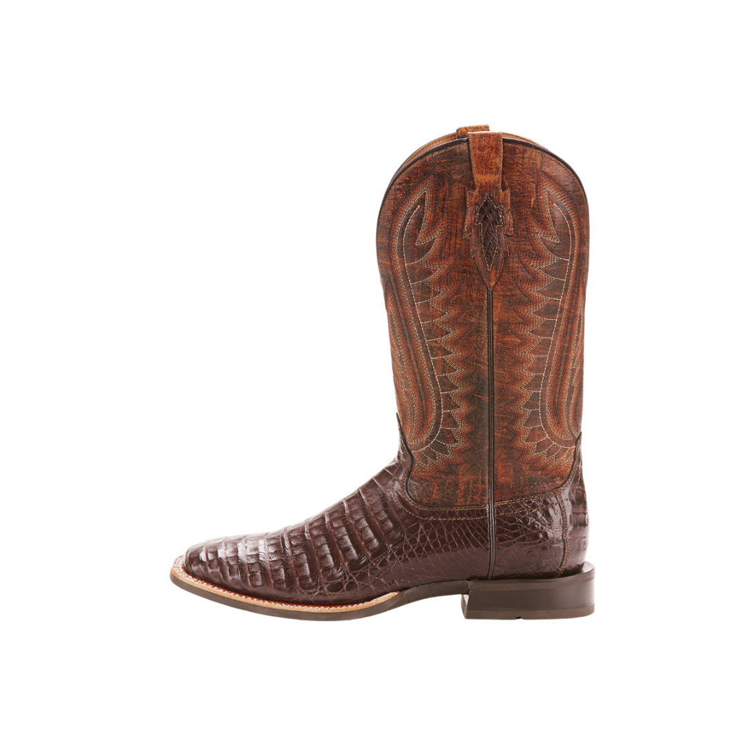 Ariat Men's Double Down Caiman Belly Wide Brown Boots