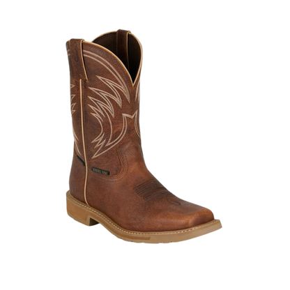 Shop Justin Men's Daywork 11 Steel Toe Waterproof Pecan Boots