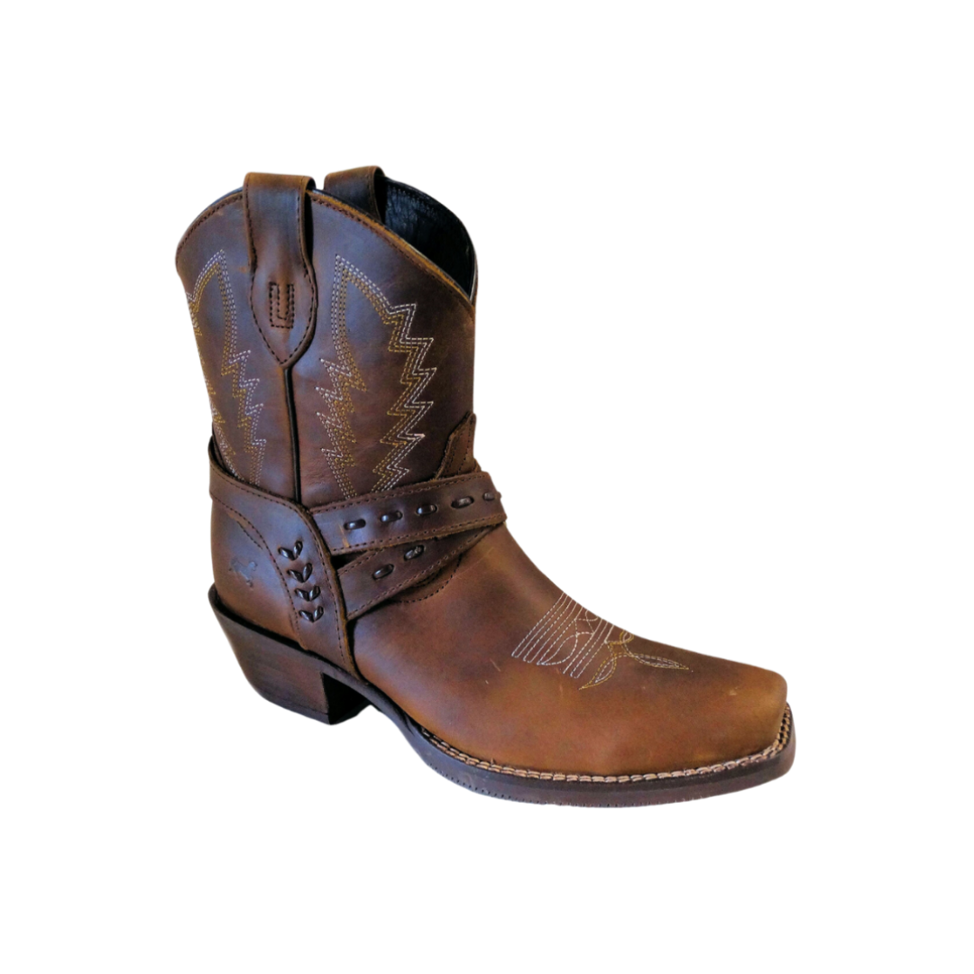 International M Women's Short Top Square Toe Brown Boots
