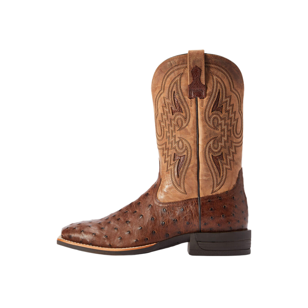 Ariat Men's Dagger Full Quill Ostrich Brown Boots