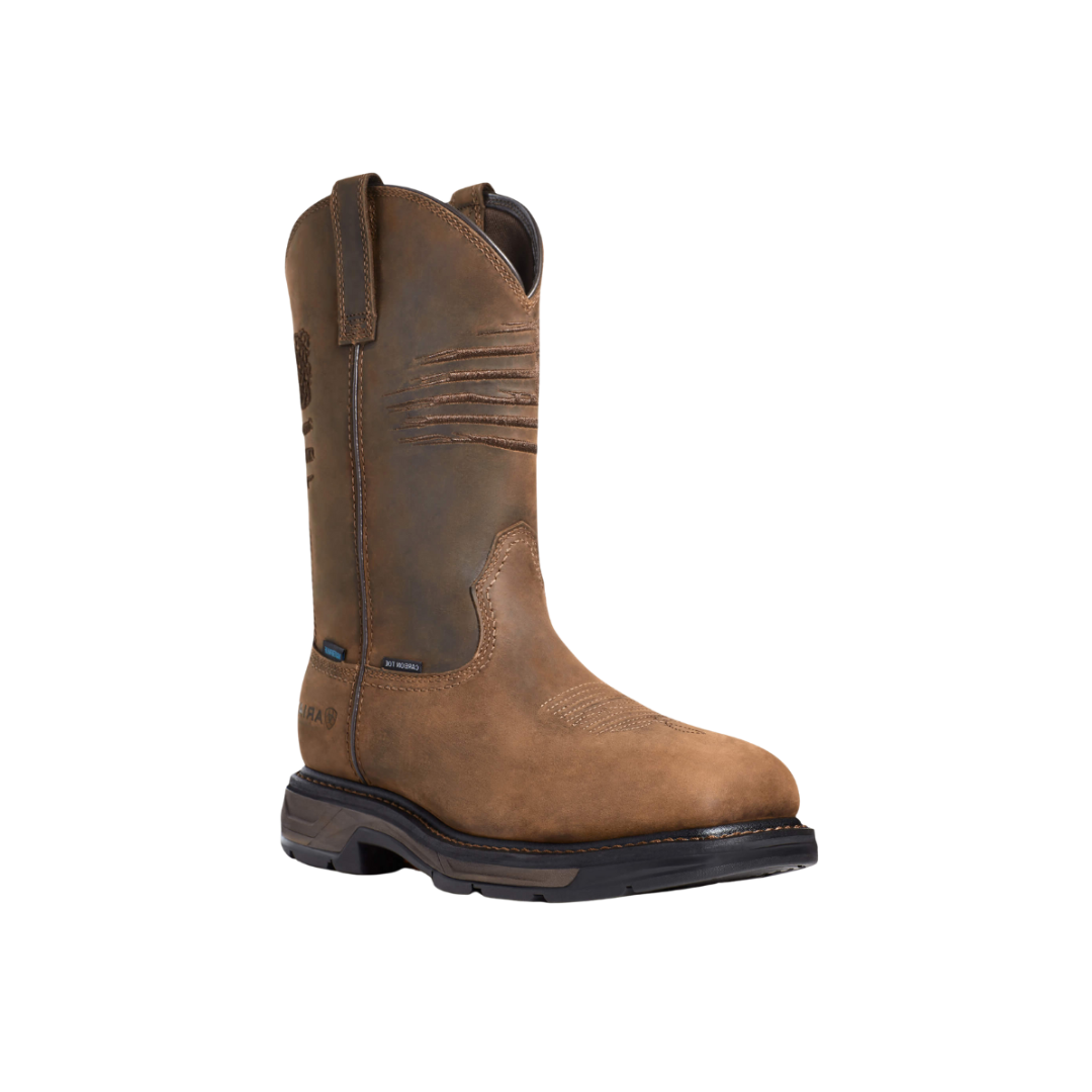 Ariat Men's Work Hog XT Waterproof Carbon Work Brown Boots