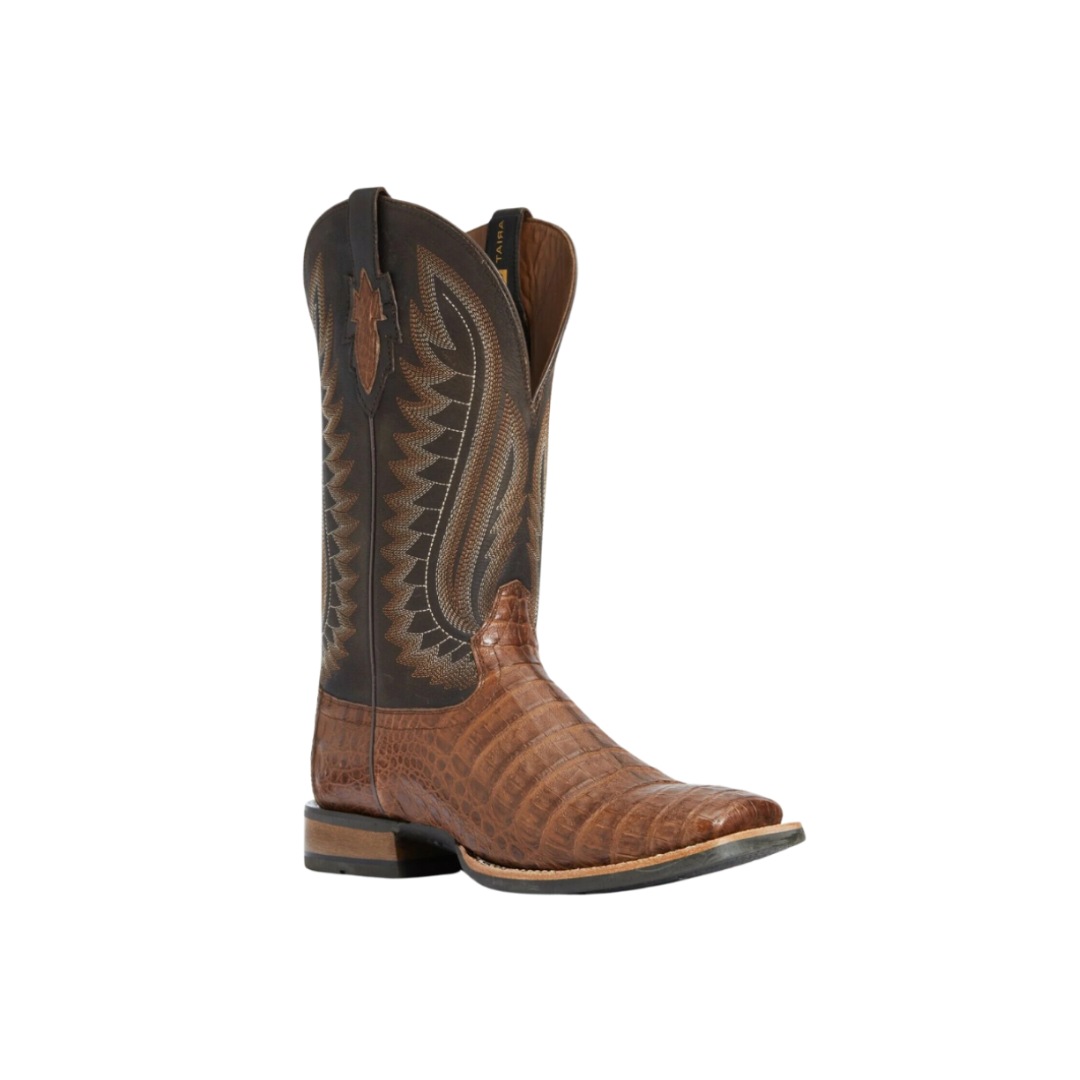 Ariat Men's Double Down Caiman Belly Exotic Brown Boots