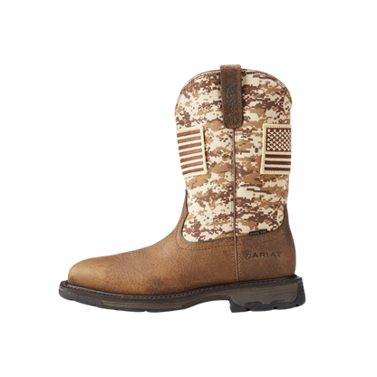 Ariat Men's Workhog Patriot Steel Work Sand Camo Boots