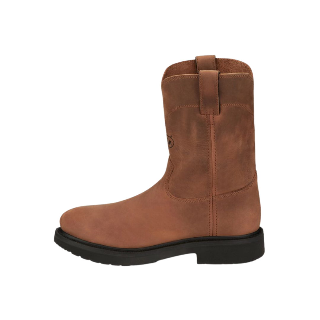 Justin Men's Round Up Steel Toe Brown Boots