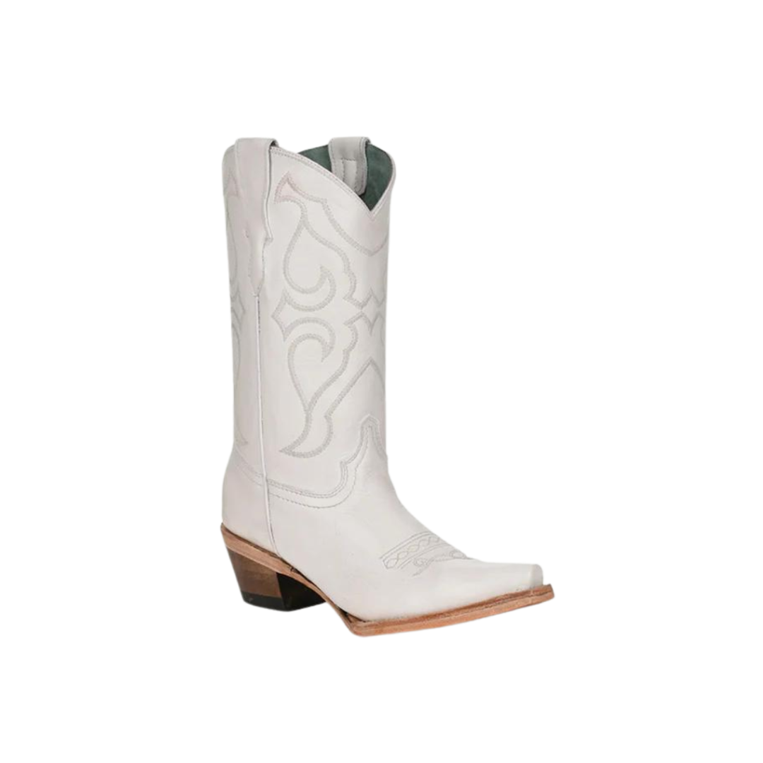 Corral Youth Girl's Embroidered Snip Toe White Boots