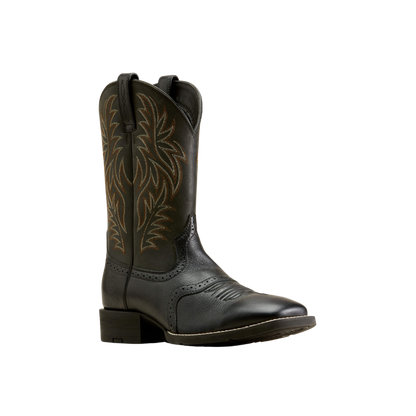 Ariat Men's Sport Wide Cowboy Deertan Black Boots