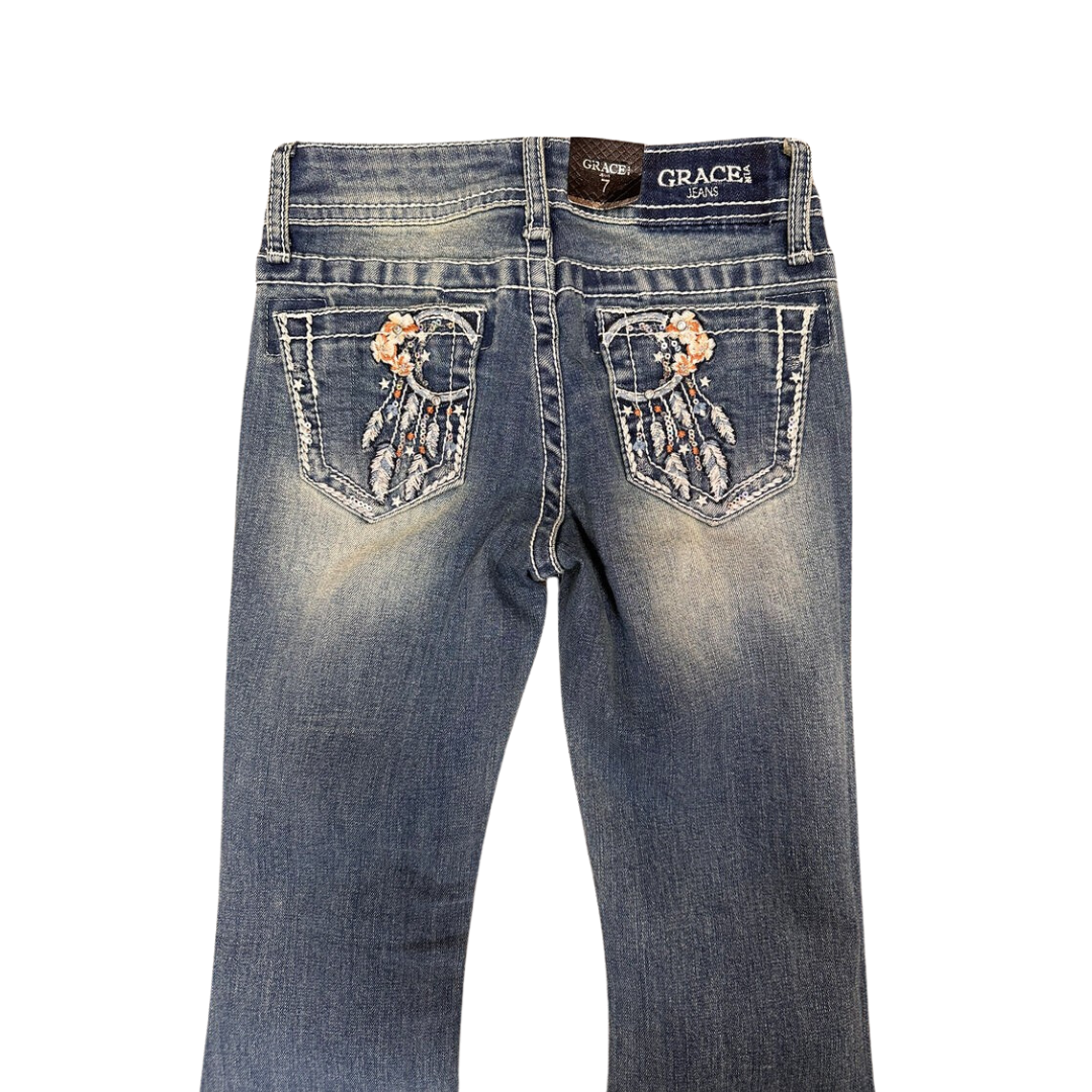 Grace Kid's Flower Dream Catcher Flare Jeans