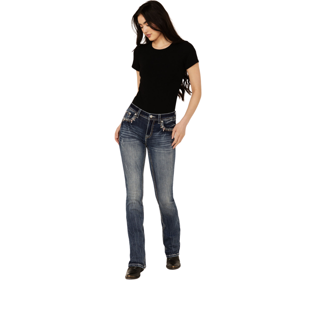 Grace In La Women's Bootcut Medium Wash Jeans