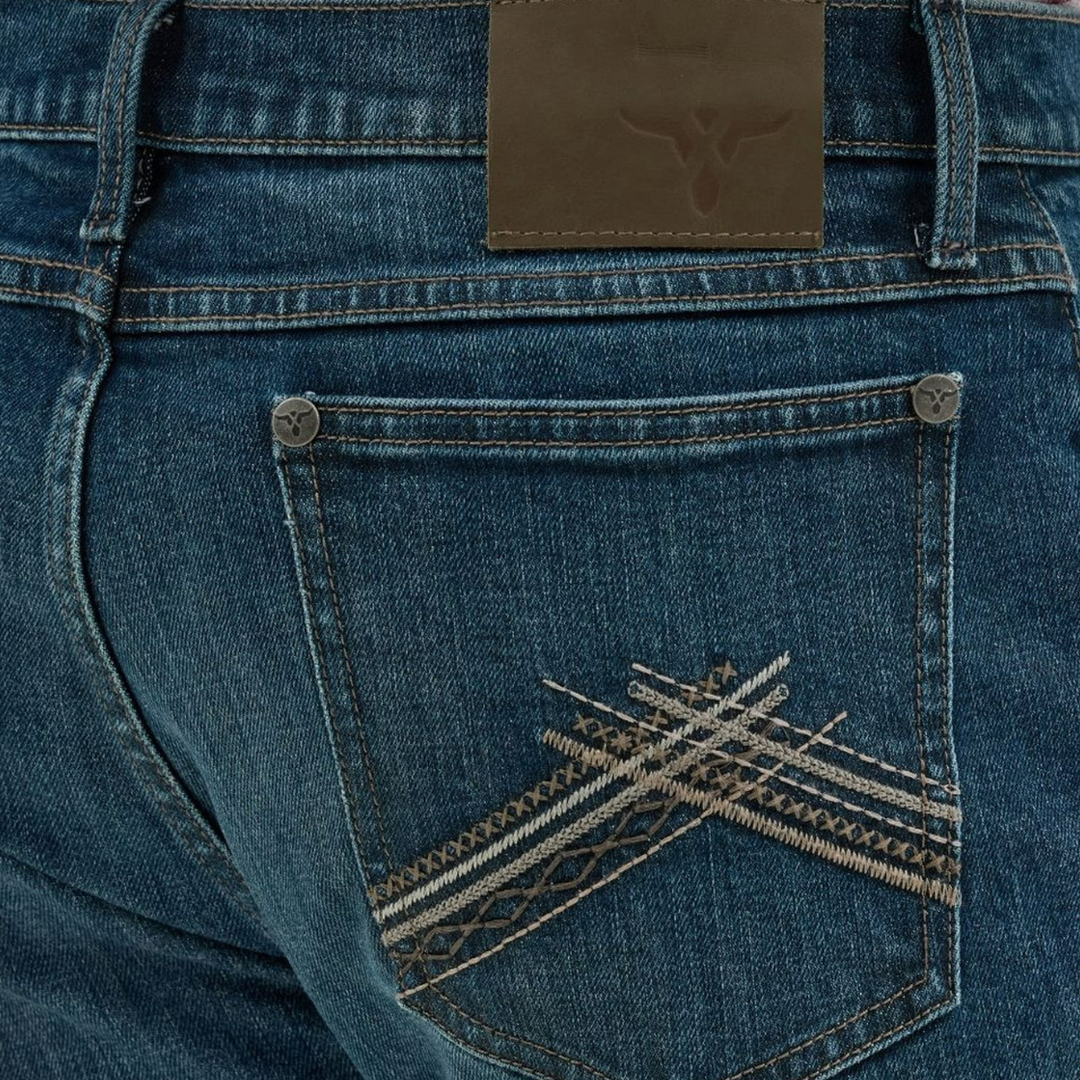 Wrangler Men's Blue Slim Straight Cut Jeans