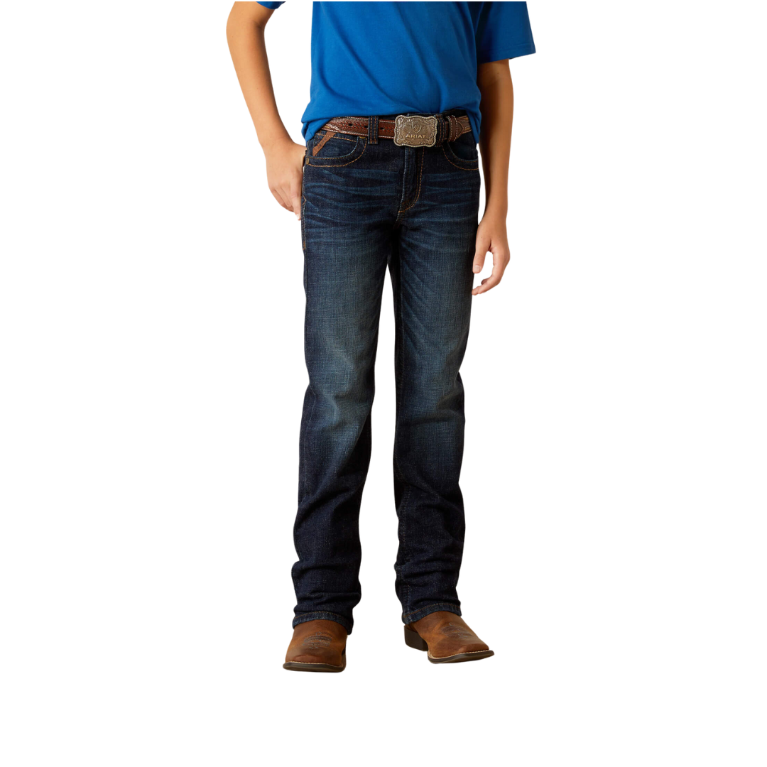 Ariat Youth Boy's B5 Slim Romeo Straight Mineral Blue Jeans