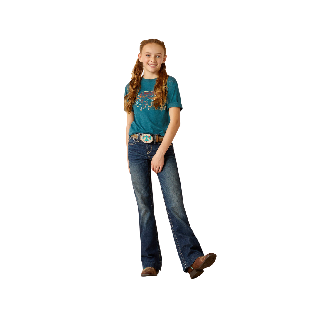 Ariat Youth Girl's Olivia Trouser Pacific Blue Jeans