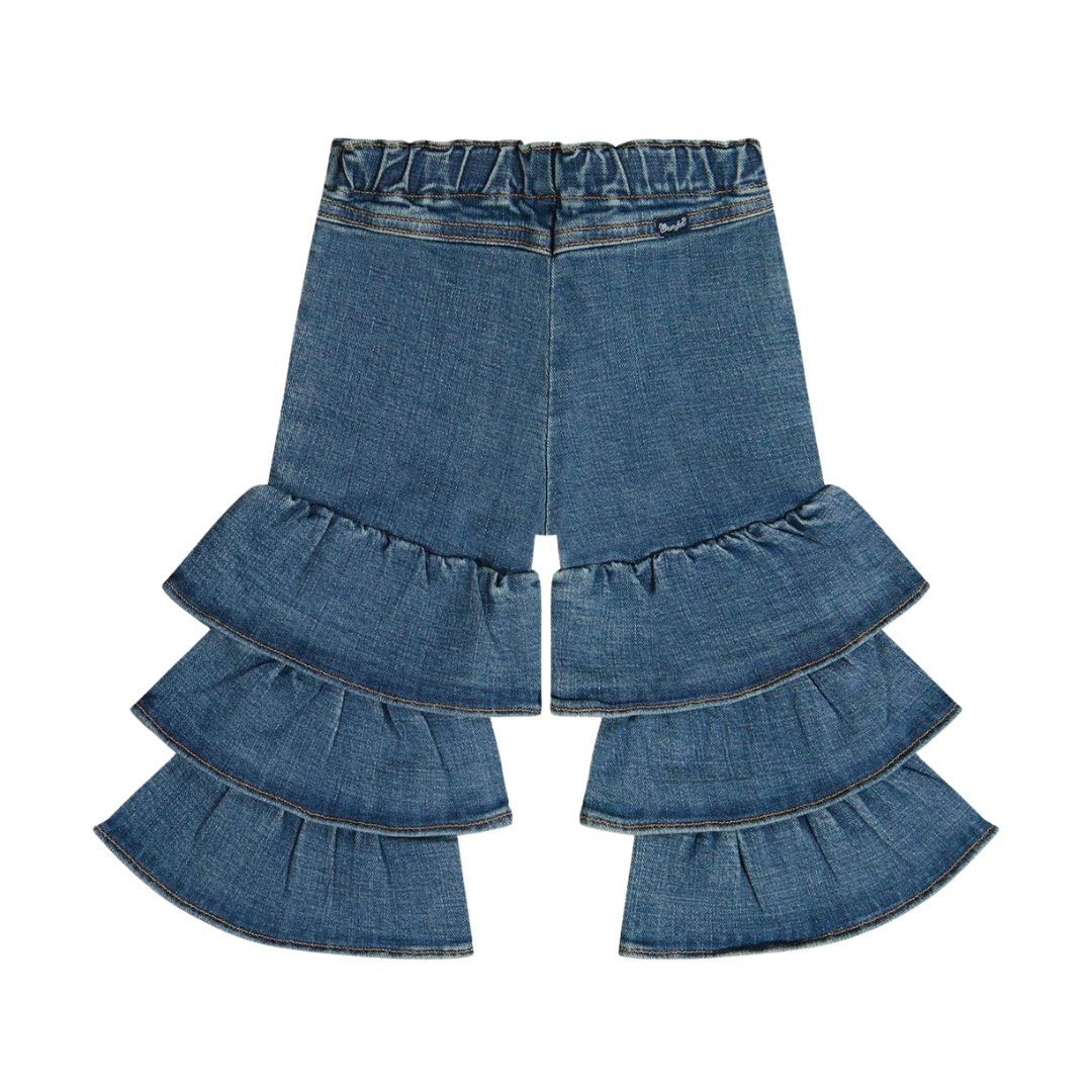 Wrangler Infant Girl's Pull Up Tiered Flare Denim Jeans