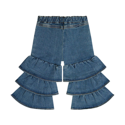 Wrangler Infant Girl's Pull Up Tiered Flare Denim Jeans