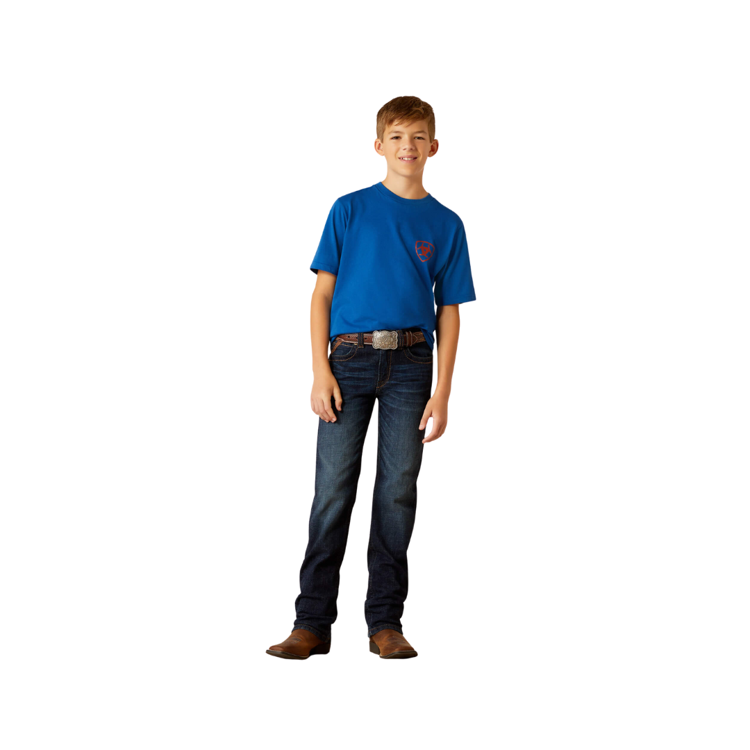 Ariat Youth Boy's B5 Slim Romeo Straight Mineral Blue Jeans
