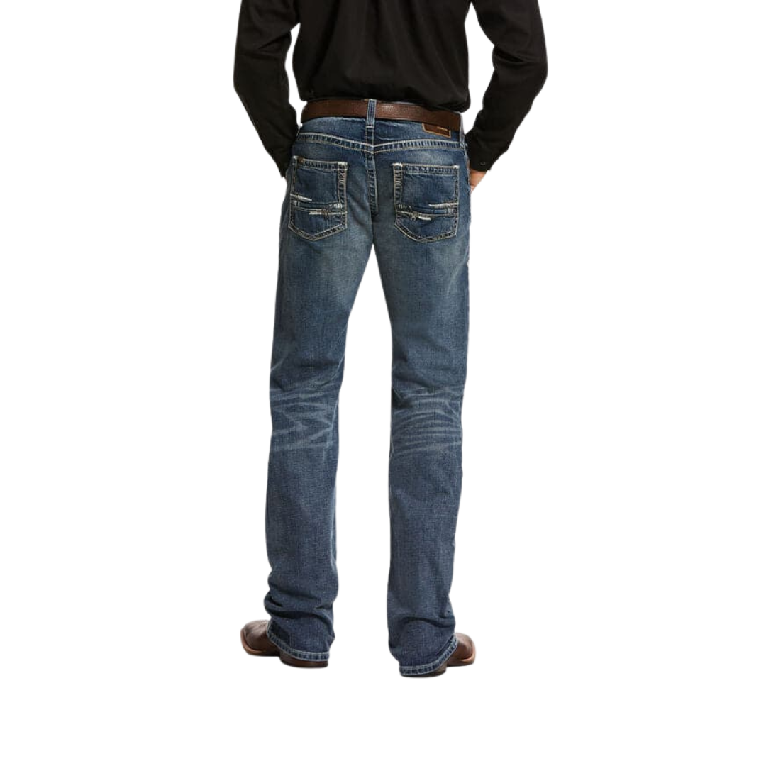 Ariat Men's Slim Stretch Adkins Boot Cut Blue Jeans