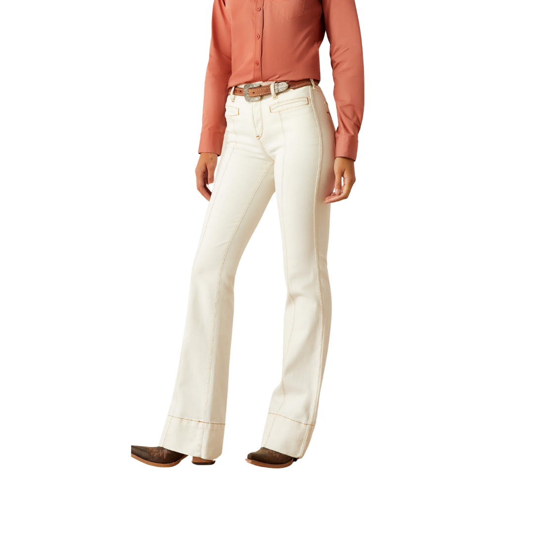 Ariat Women's High Rise Larissa Slim Trouser Ecru Jeans