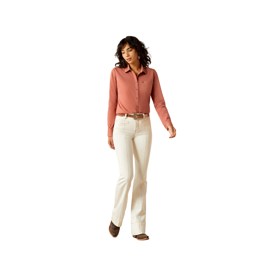Ariat Women's High Rise Larissa Slim Trouser Ecru Jeans