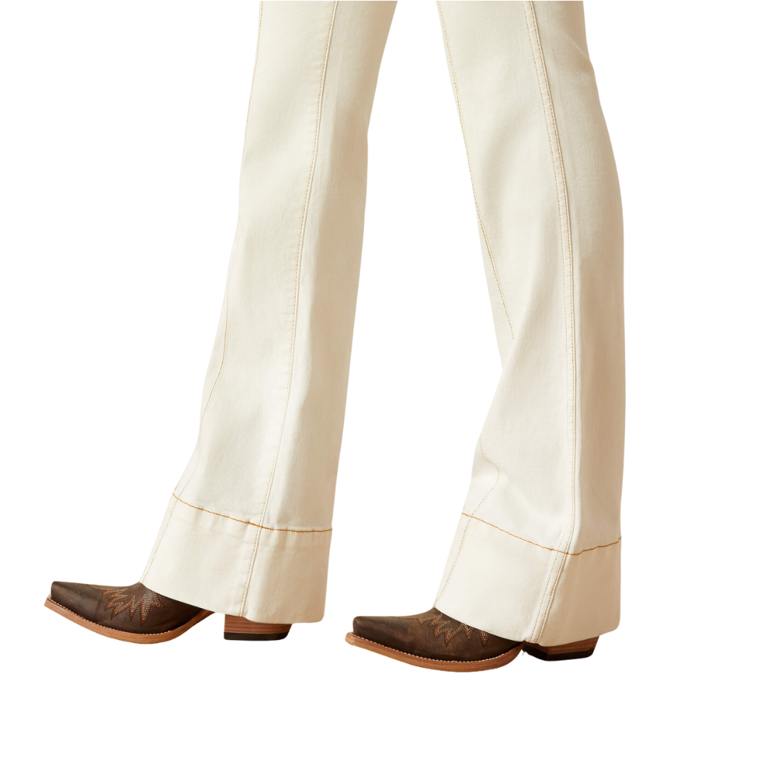 Ariat Women's High Rise Larissa Slim Trouser Ecru Jeans