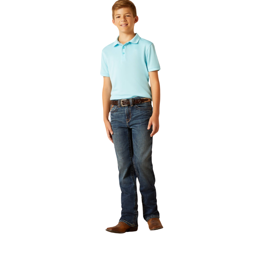 Ariat Youth Boy's B4 Relaxed Fordham Denali Blue Jeans
