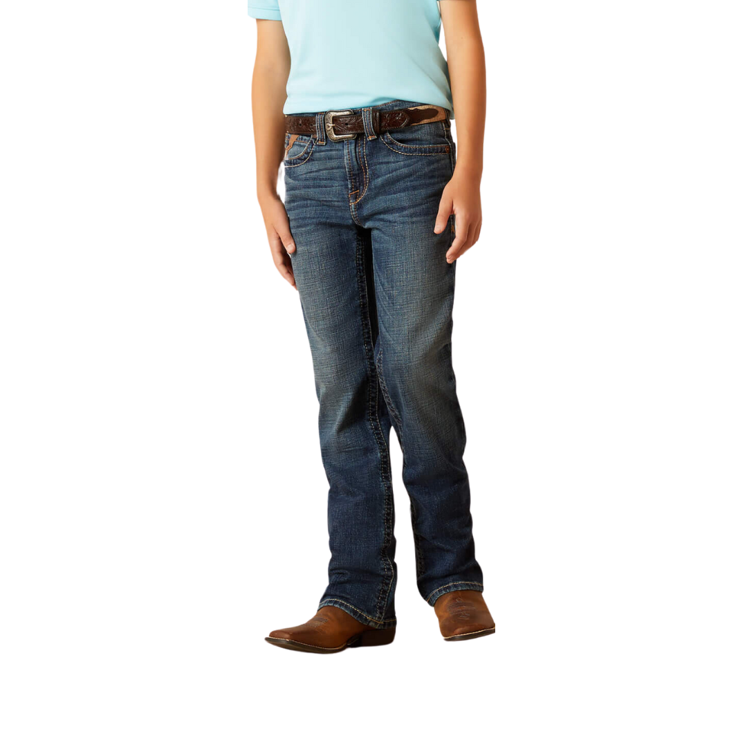 Ariat Youth Boy's B4 Relaxed Fordham Denali Blue Jeans