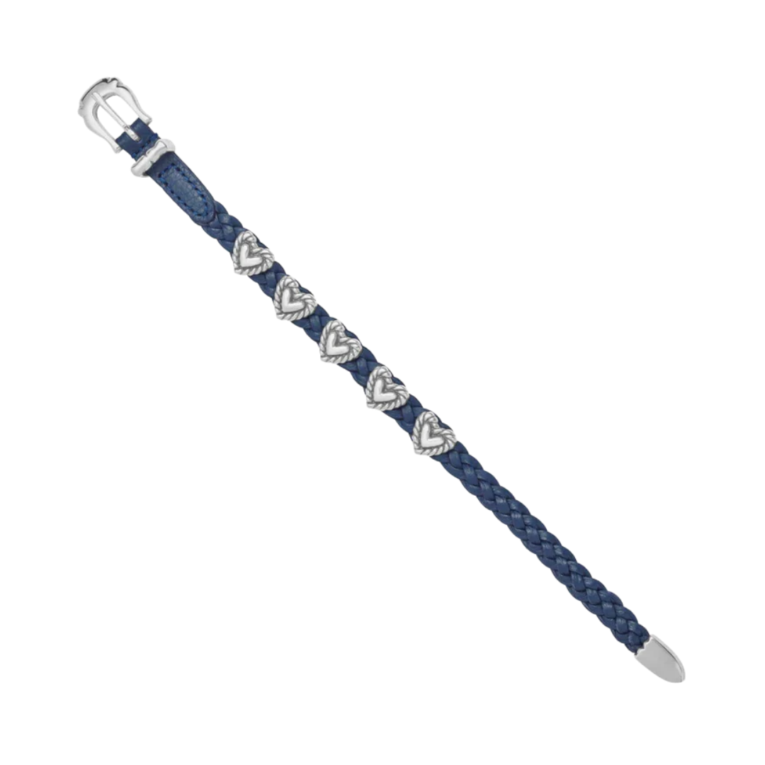 Brighton Women's French Blue Roped Heart Braid Bandit Bracelet