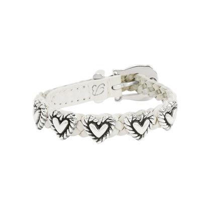 Brighton Women's Roped Heart Bandit White Bracelet