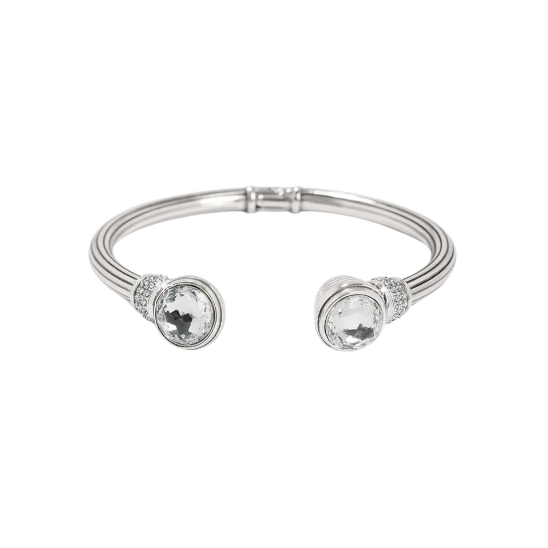 Brighton Women's Silver Crystal Bangle | Hinged Closure