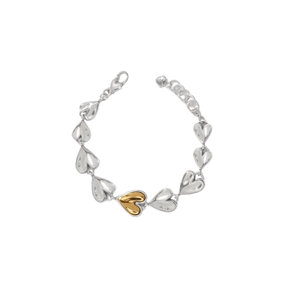 The Boot Jack Brighton Women's Two Tone Heart Bracelet