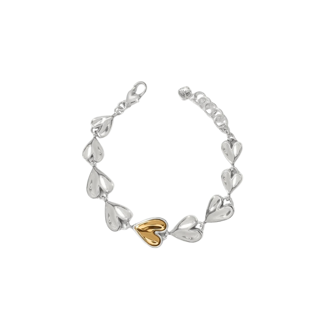 Brighton Women's Cascade Heart Silver Gold Bracelet
