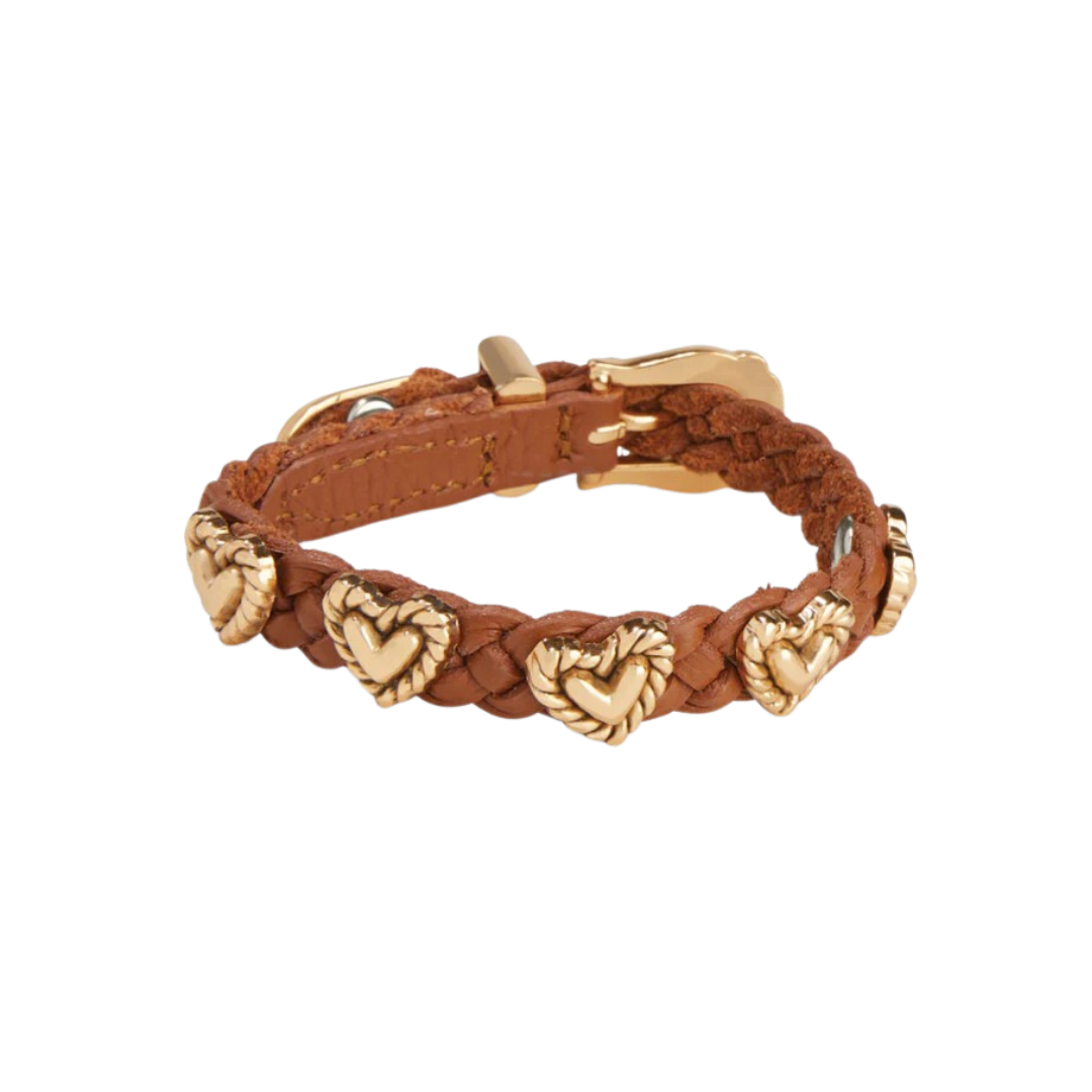 Brighton Women's Roped Heart Braid Bandit Gold Bracelet