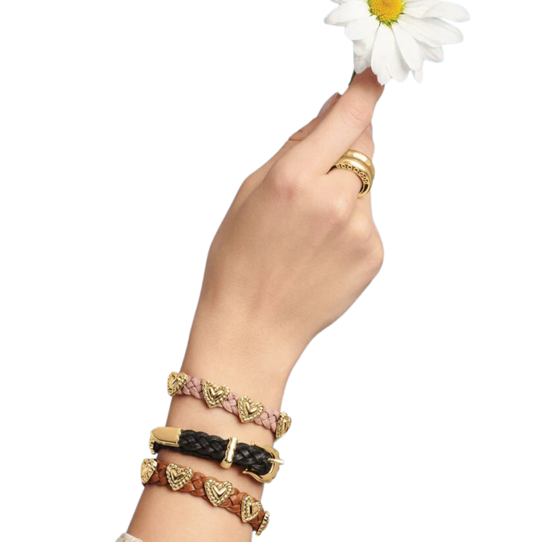 Brighton Women's Roped Heart Braid Bandit Gold Bracelet