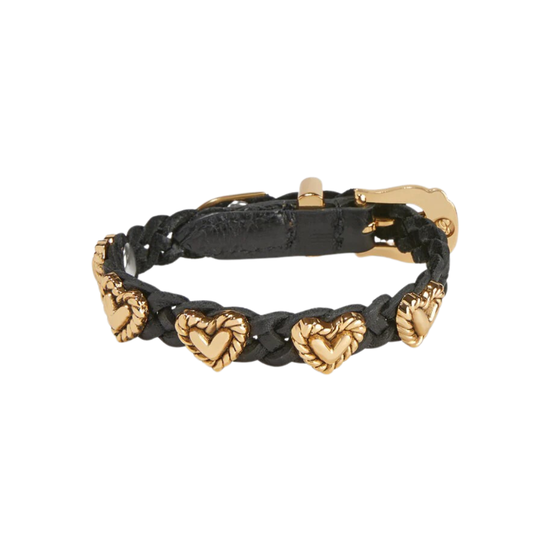 Brighton Women's Roped Heart Braid Black Bracelet