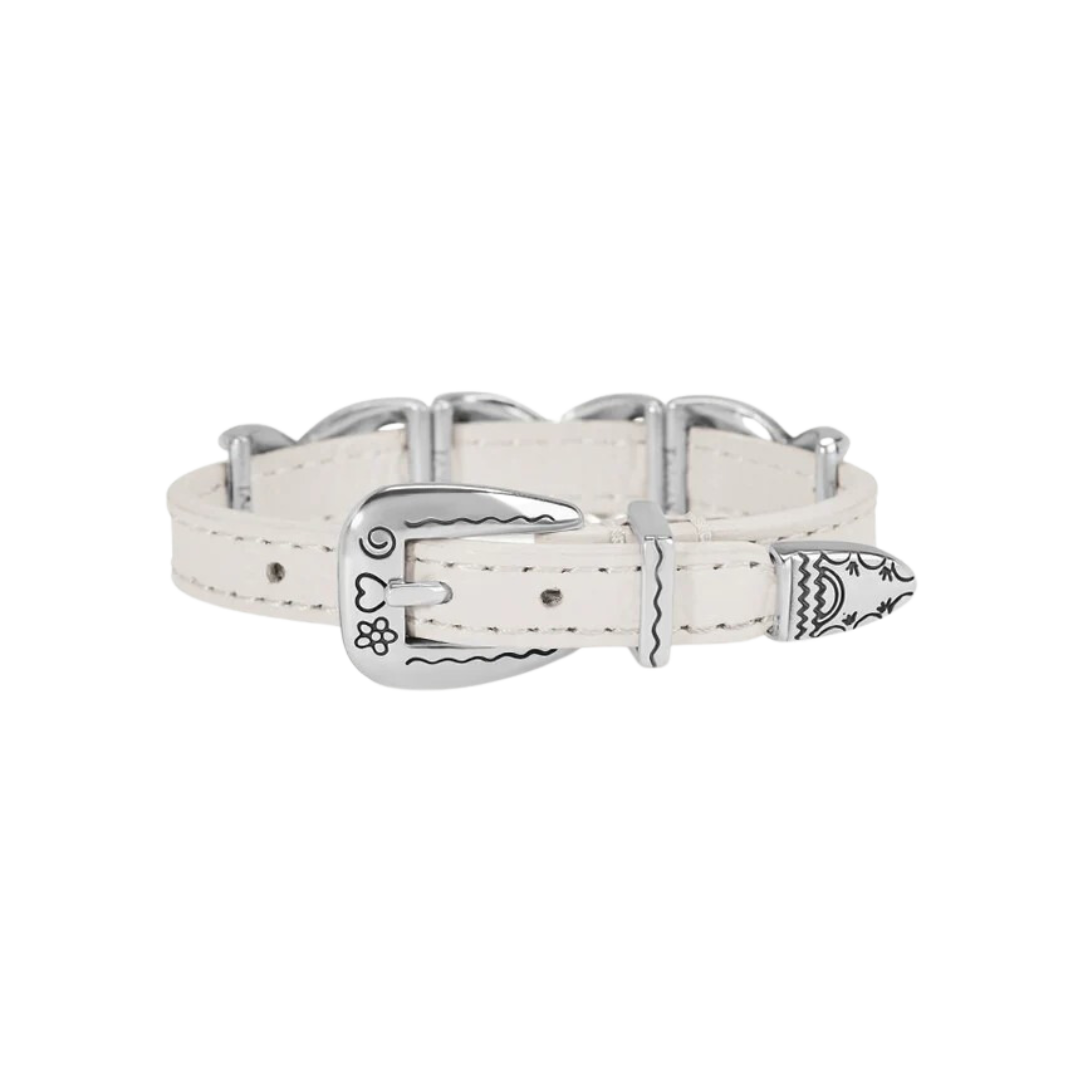 Brighton Women's Kriss Kross Etched White Bracelet