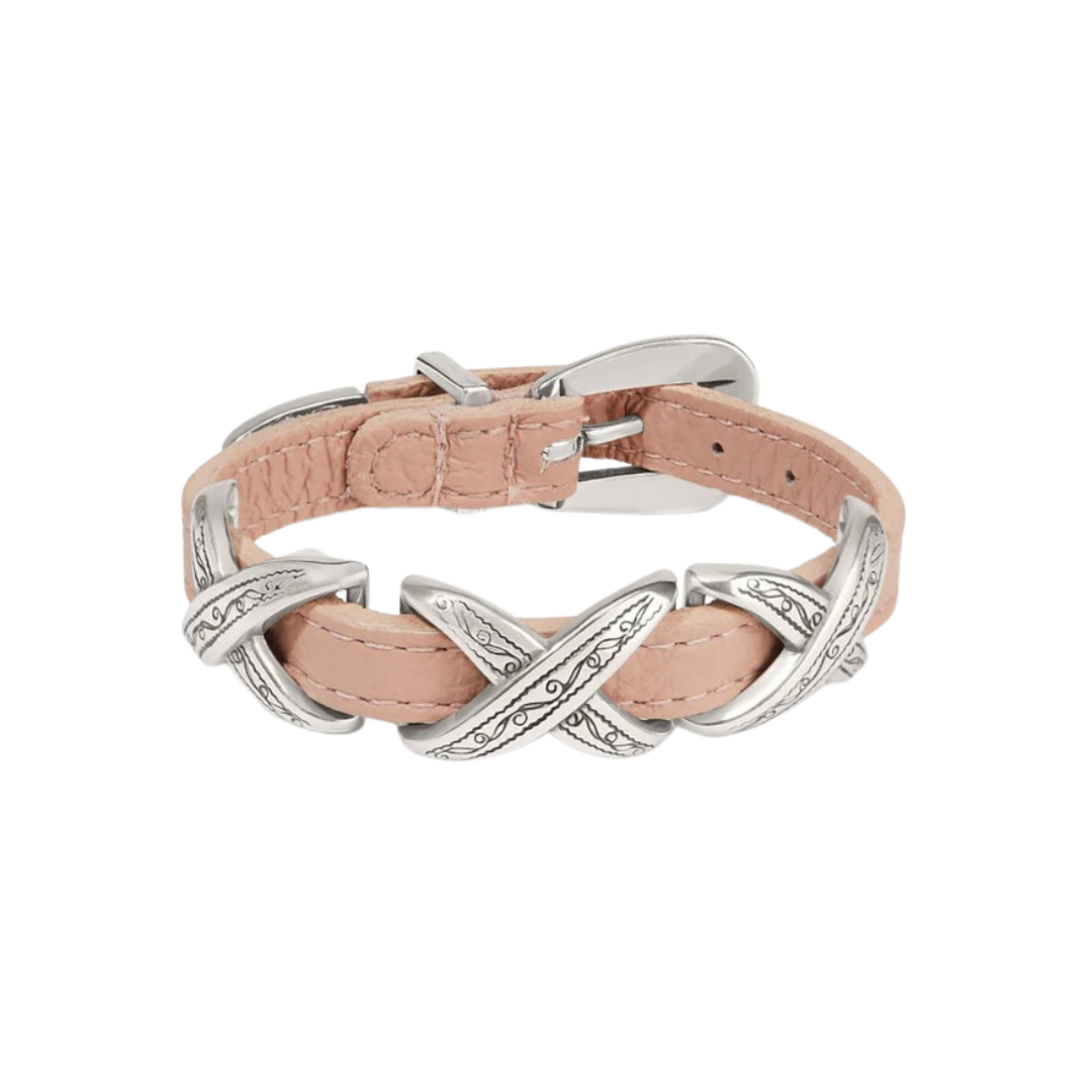 Brighton Women's Kriss Kross Etched Pink Sand Bracelet