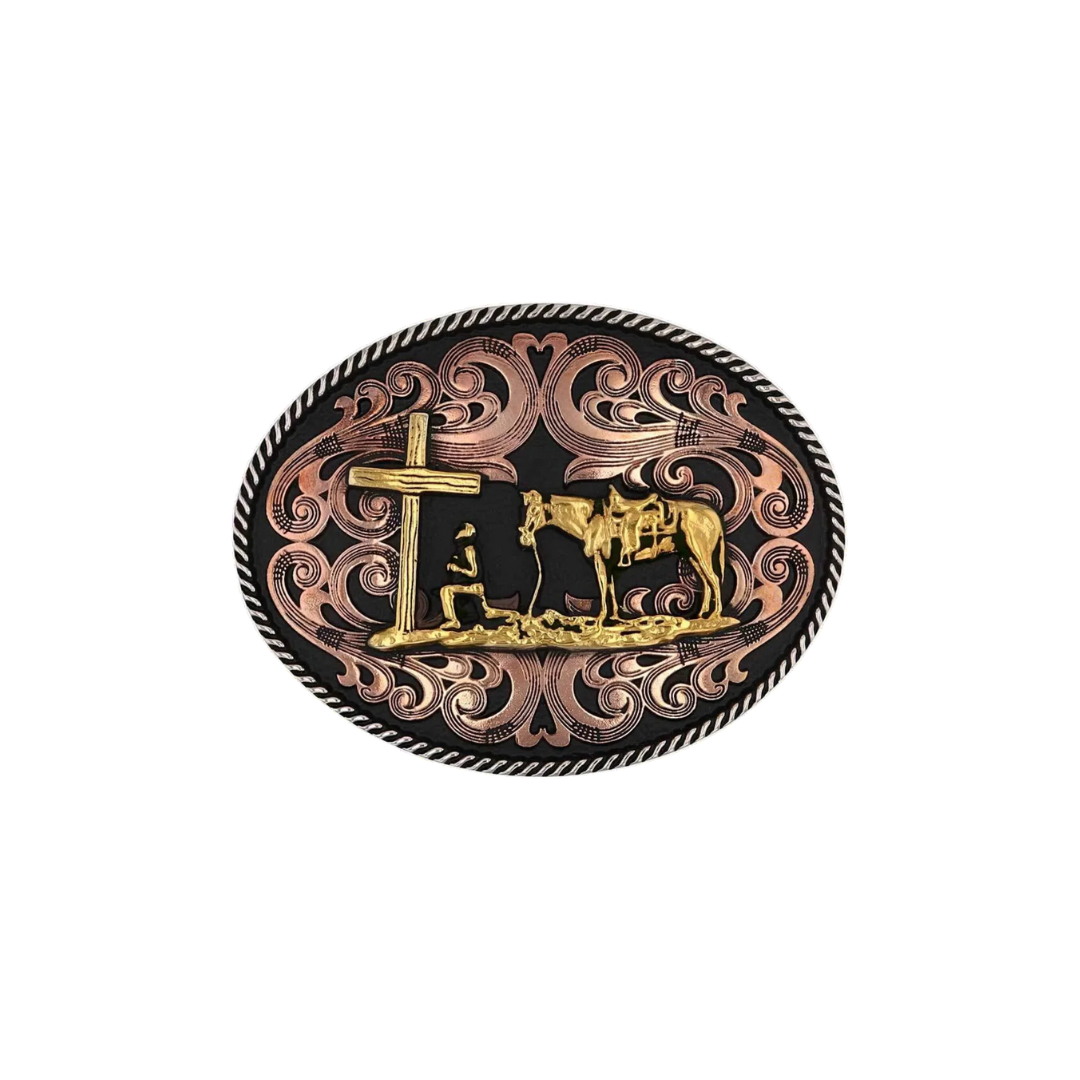 Montana Men's Silversmiths Christian Cowboy Attitude Tri Tone Buckle